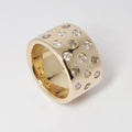 Rose Gold Wide Band with Scattered Diamonds