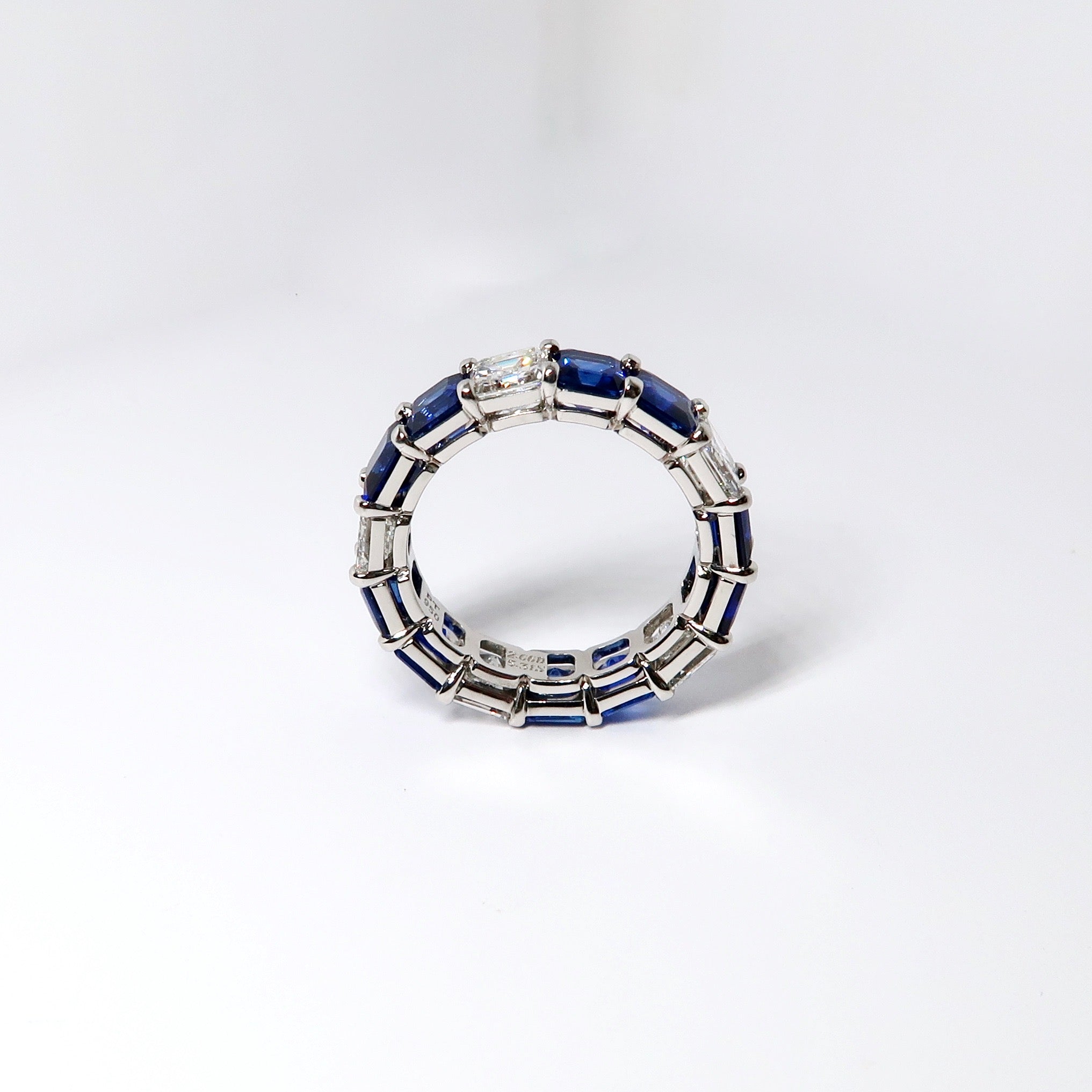 Sapphire & Diamond Eternity Band Ring