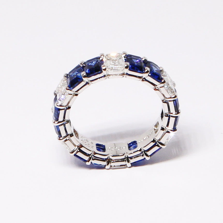 Sapphire & Diamond Eternity Band Ring