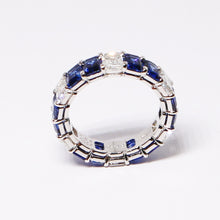 Load image into Gallery viewer, Sapphire &amp; Diamond Eternity Band Ring

