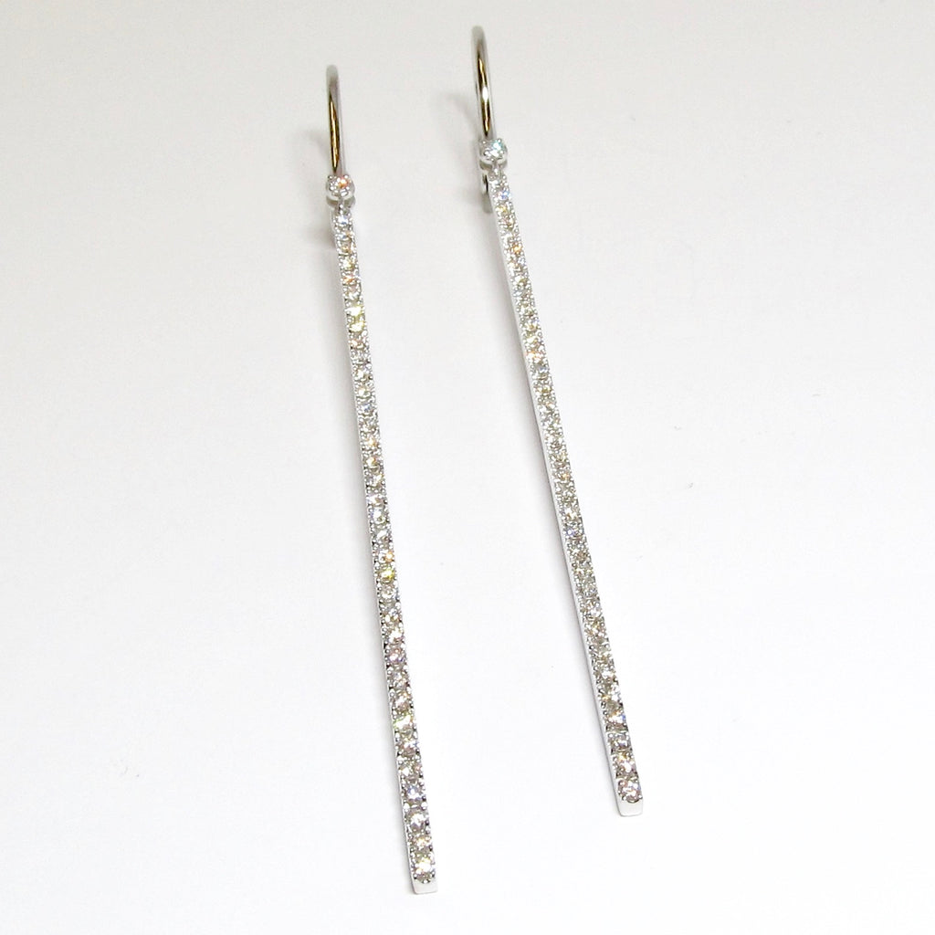 18k Yellow Gold Dangle-drop Stick Earring