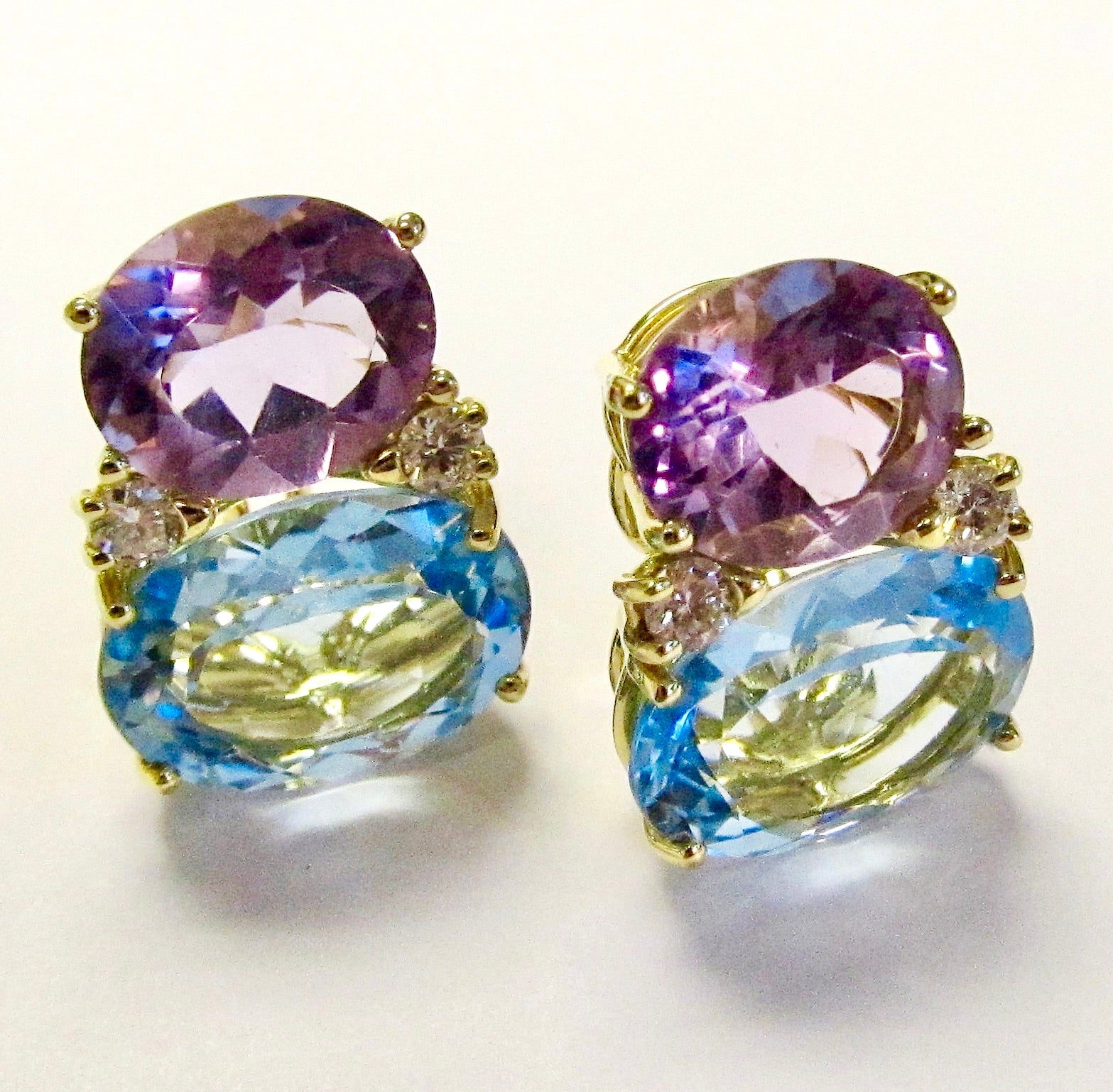 18k Yellow Gold Gum Drop Earrings