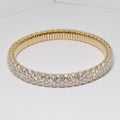 Stretch Bangle Bracelet with Round White Diamonds