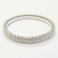 Narrow, White Diamond Stretch Bangle Bracelet