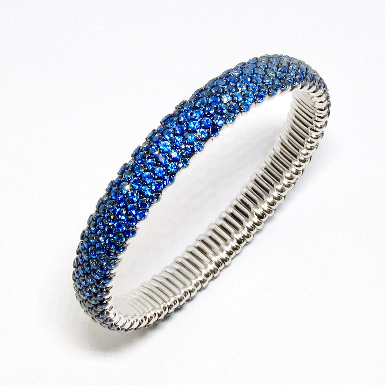 Blue Sapphire Stretch Bangle Bracelet