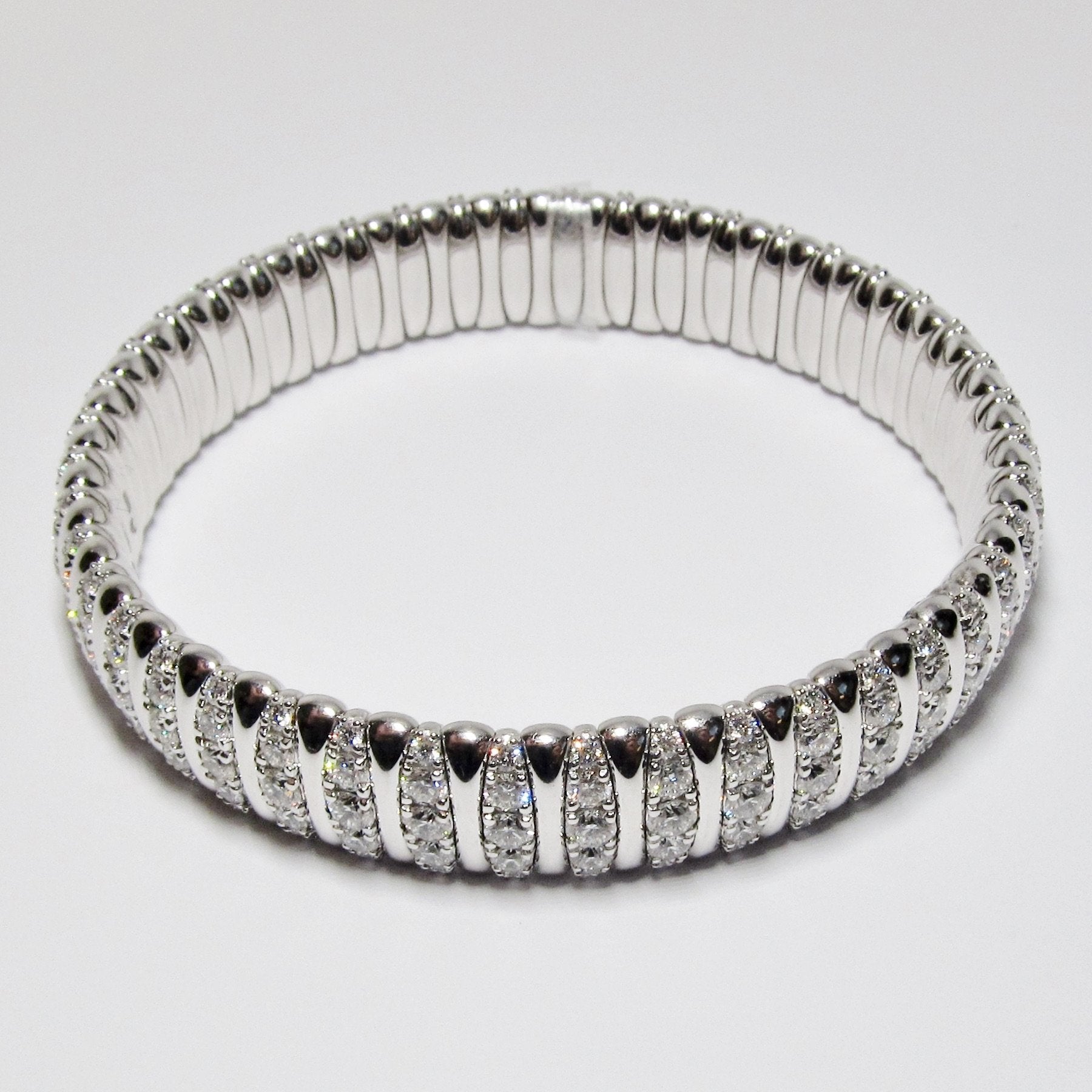 Narrow, Stretch Diamond Bangle Bracelet