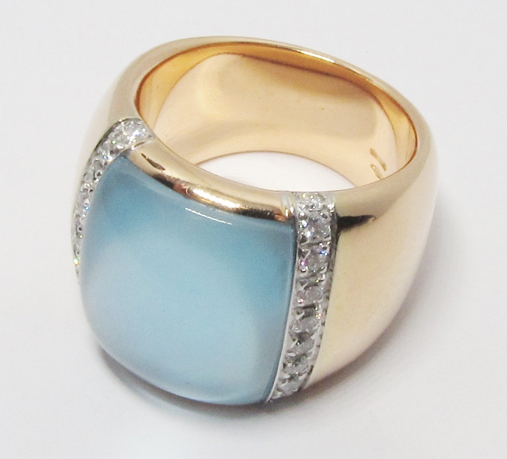 18k Rose Gold, Blue Topaz Ring