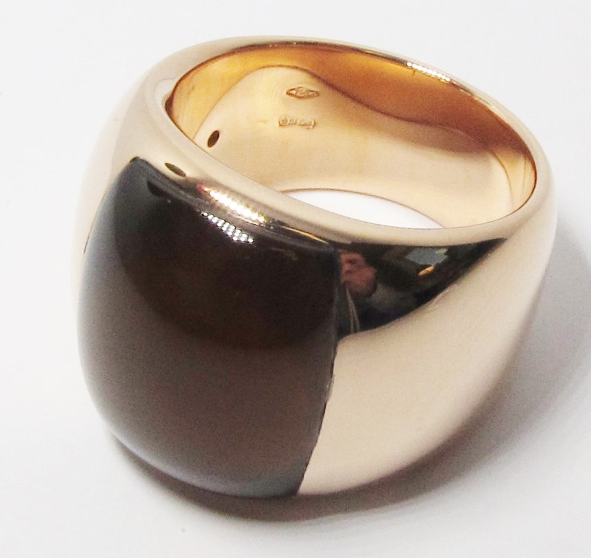 18k Rose Gold, Cognac Quartz Ring