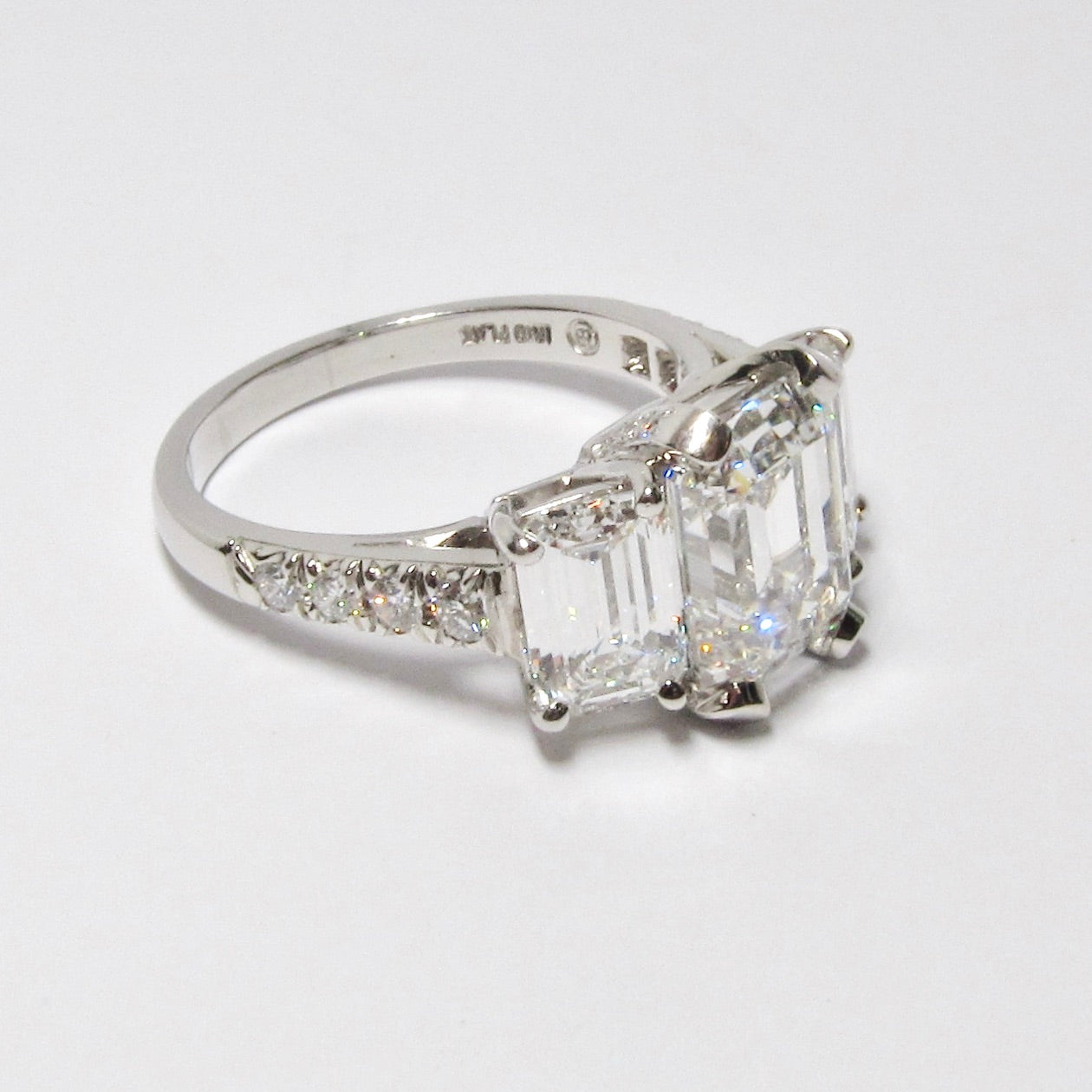 Emerald Cut Diamond 3 Stone Ring