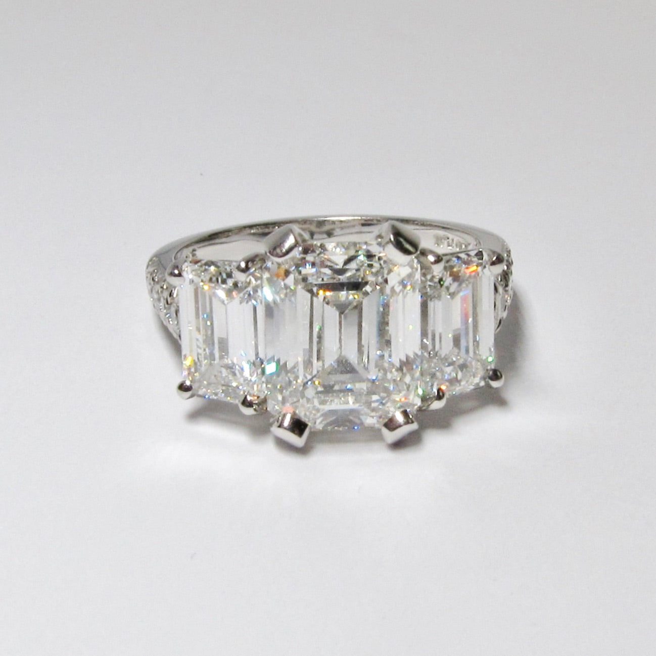 Emerald Cut Diamond 3 Stone Ring