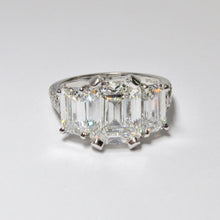 Load image into Gallery viewer, Emerald Cut Diamond 3 Stone Ring

