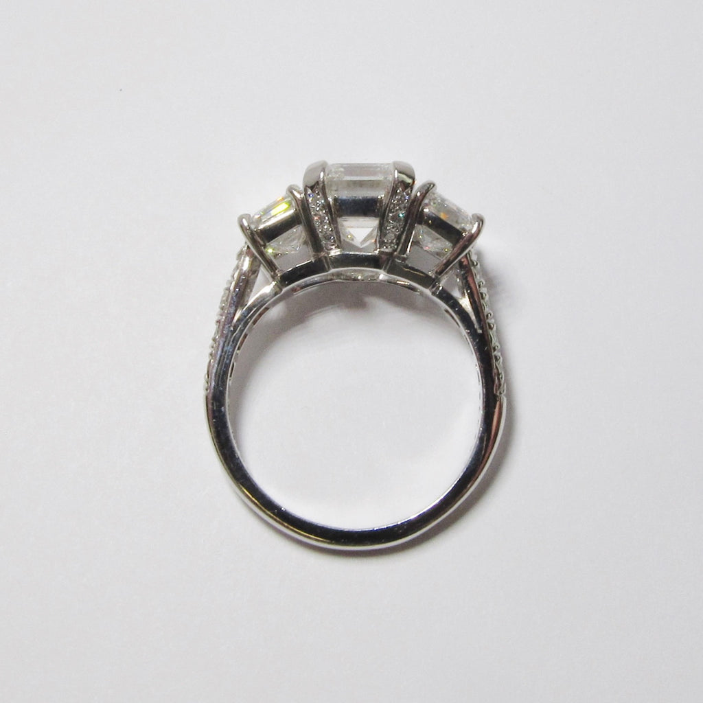 Emerald Cut Diamond 3 Stone Ring