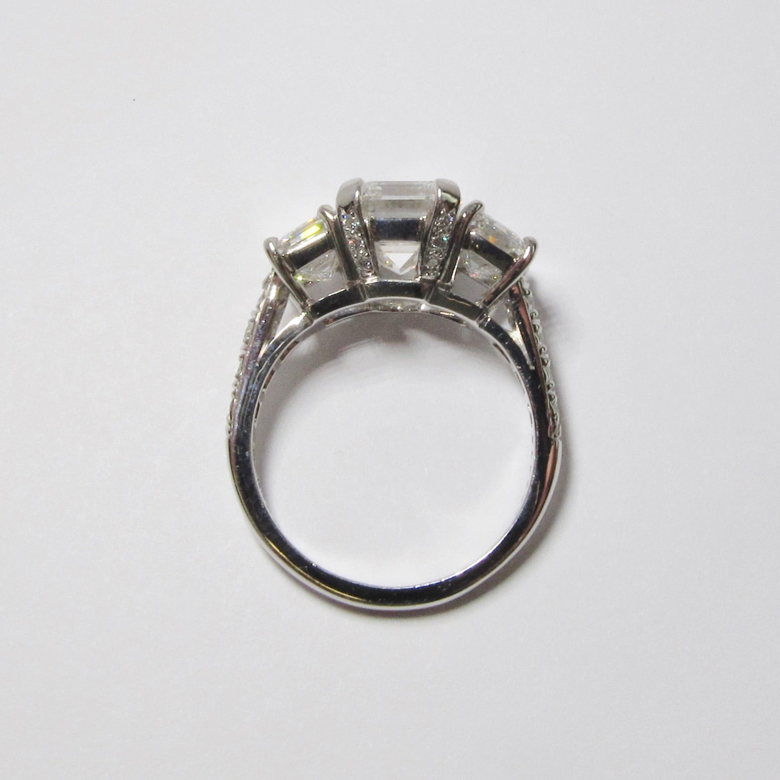 Emerald Cut Diamond 3 Stone Ring