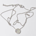 18k White Gold Diamond Mini Disk Borderless Pendant