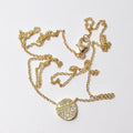 18k Yellow Gold Diamond Mini Disk Borderless Pendant