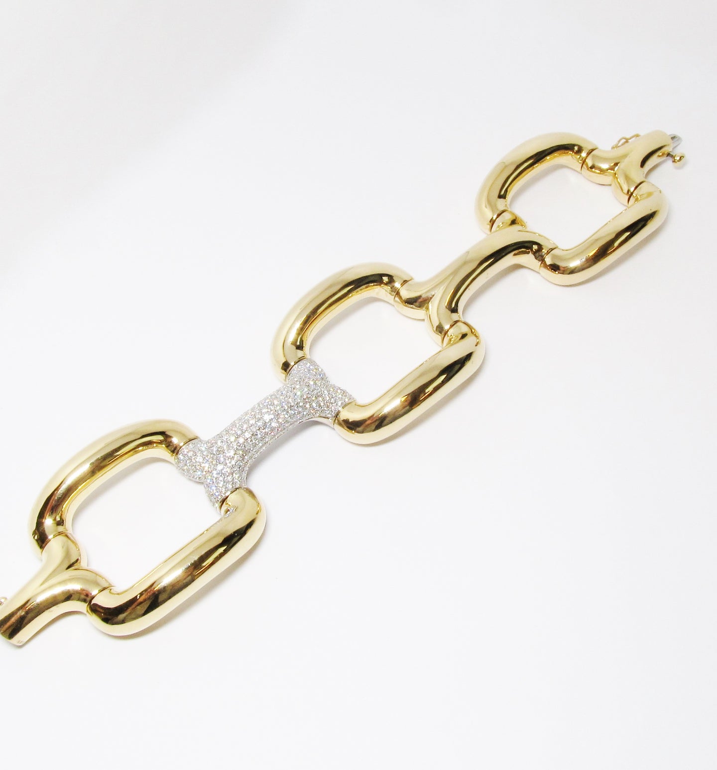 18k Yellow Gold Rectangle Link Bracelet