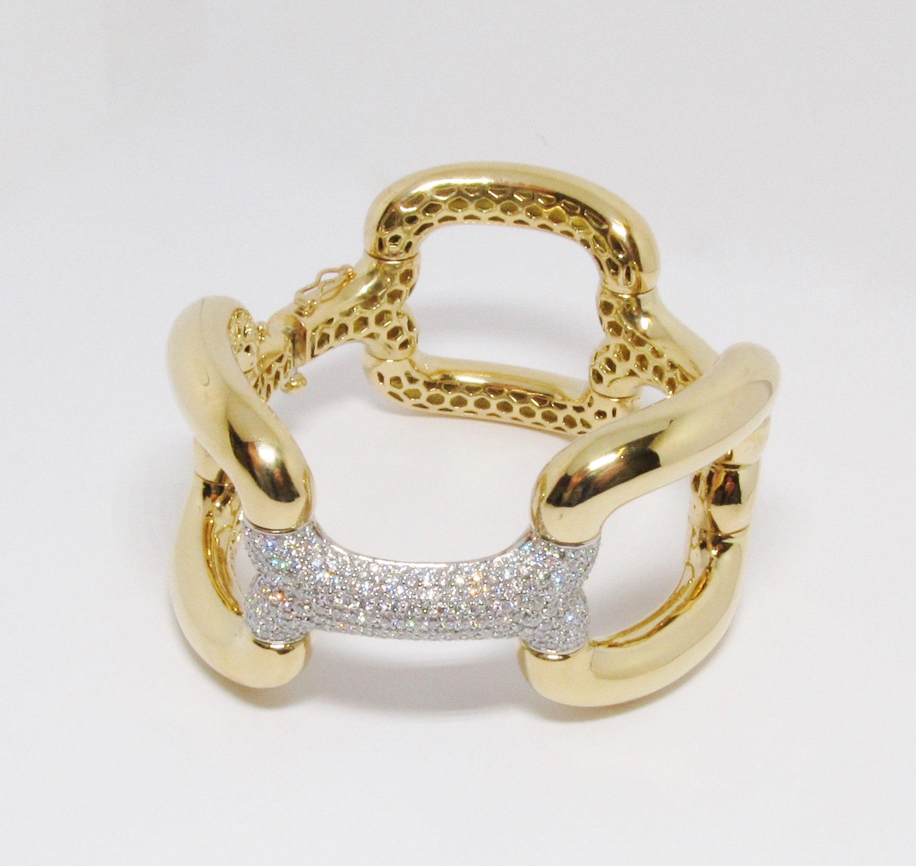 18k Yellow Gold Rectangle Link Bracelet