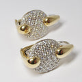 Pave Diamond Hoop Style Earrings