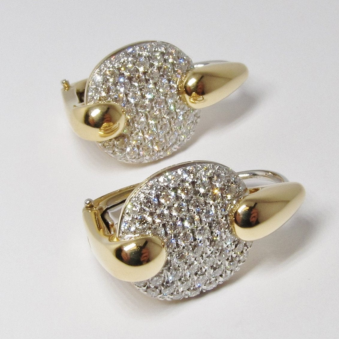 Pave Diamond Hoop Style Earrings