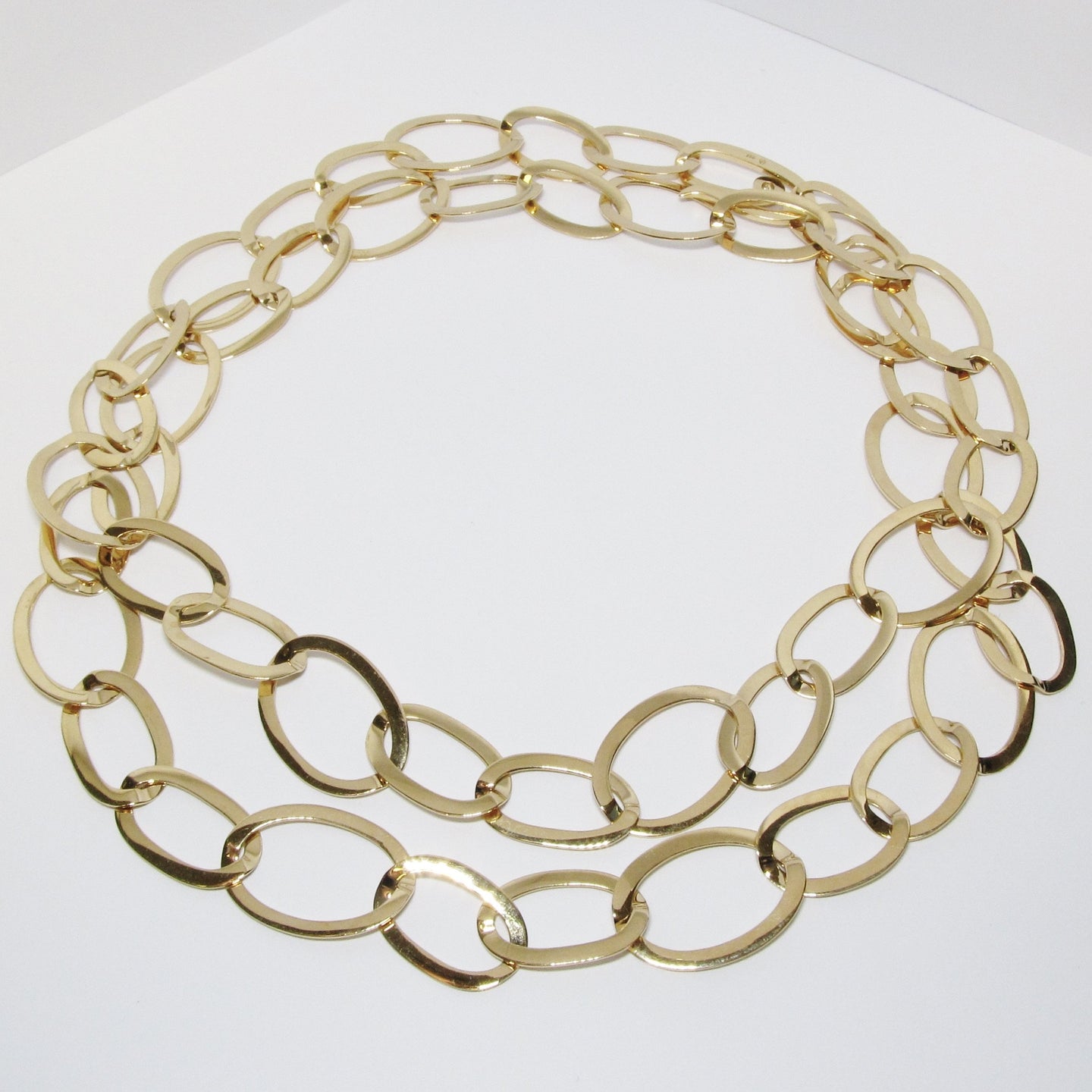 Long 18k Gold Link Necklace