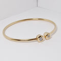 18k Rose Gold Bangle with 2 Round Diamonds