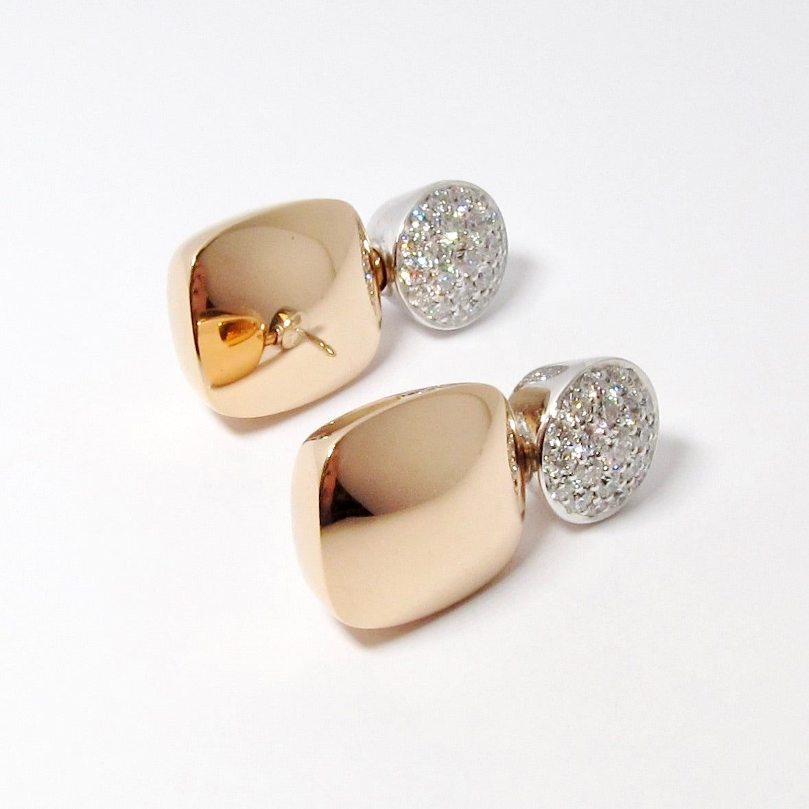 White & Rose Gold Earrings