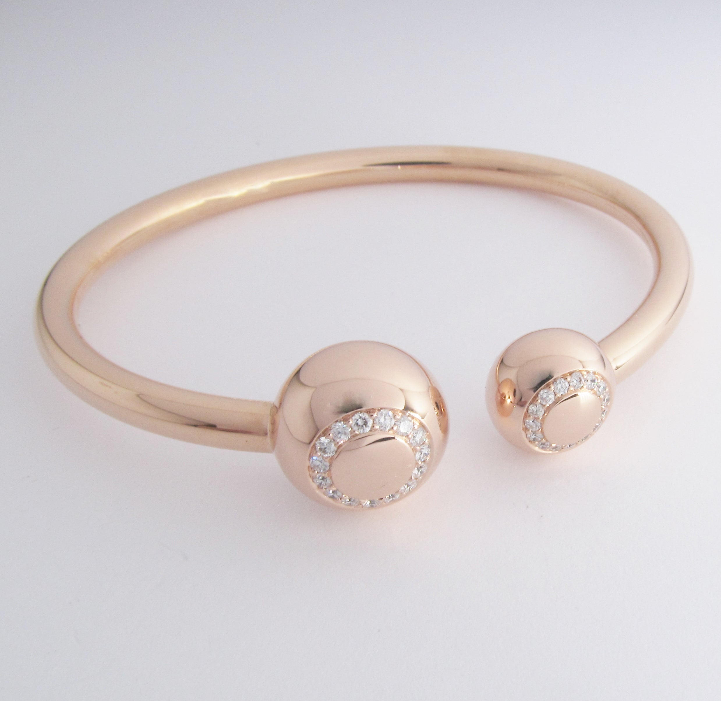 18k Rose Gold Bangle with Diamonds
