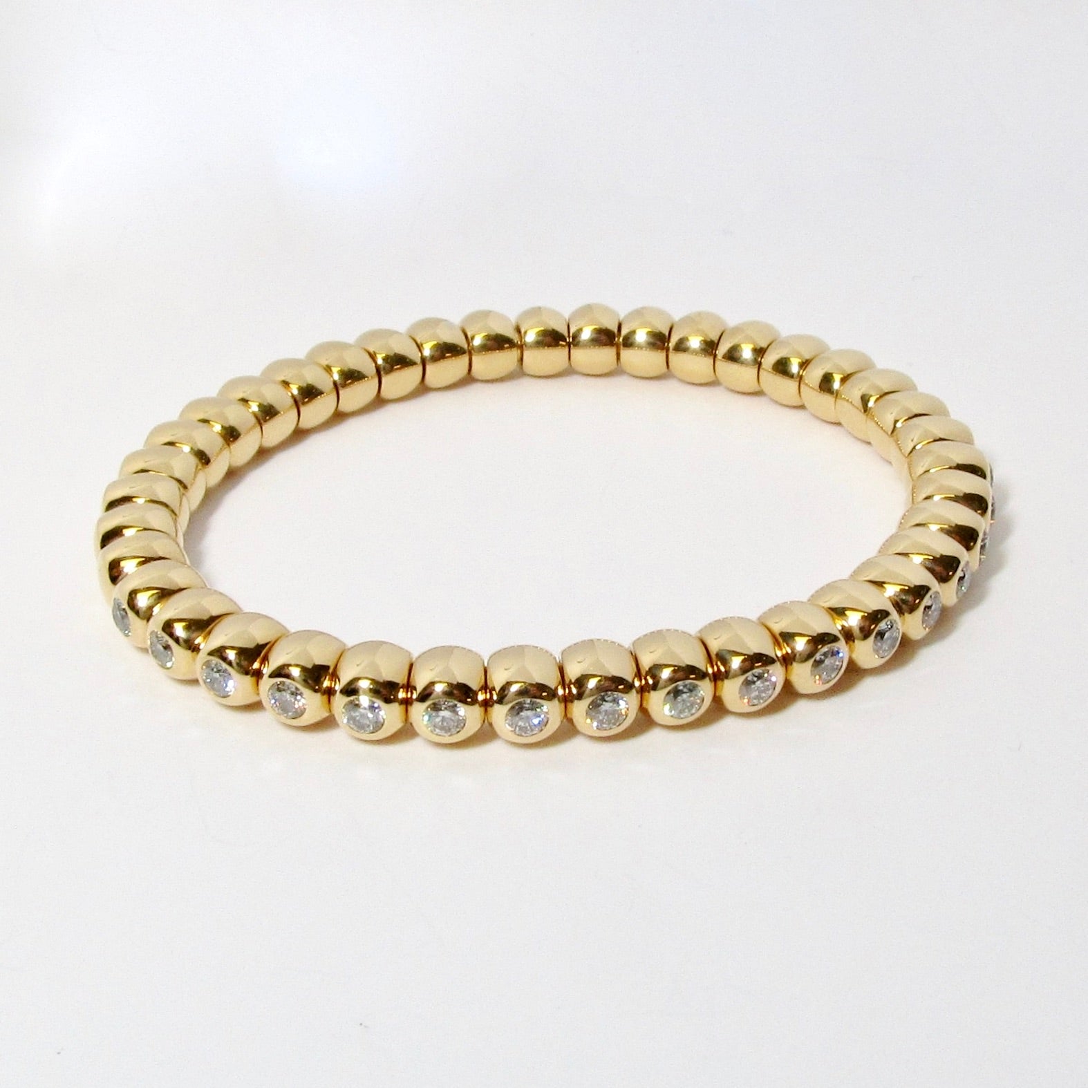 Yellow Gold & Diamond Stretch Bracelet