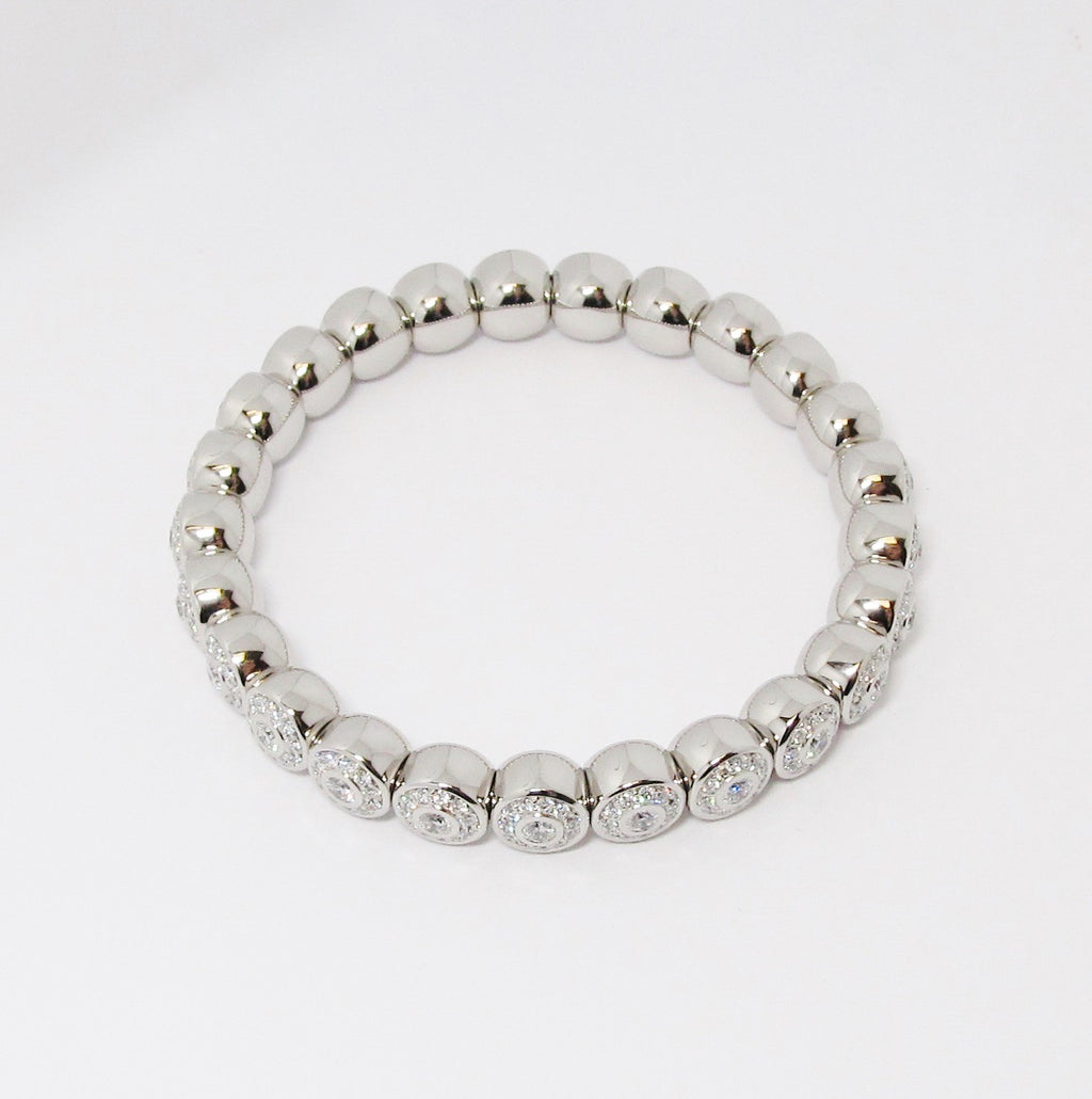 18k White Gold & Diamond Stretch Bracelet