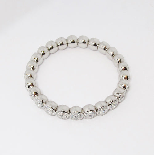 18k White Gold & Diamond Stretch Bracelet