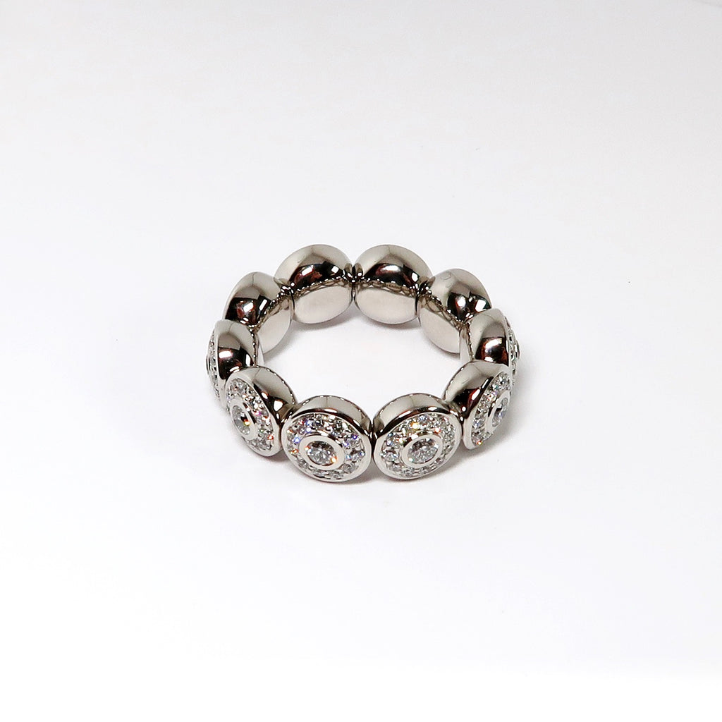 White Gold & Diamond Stretch Ring