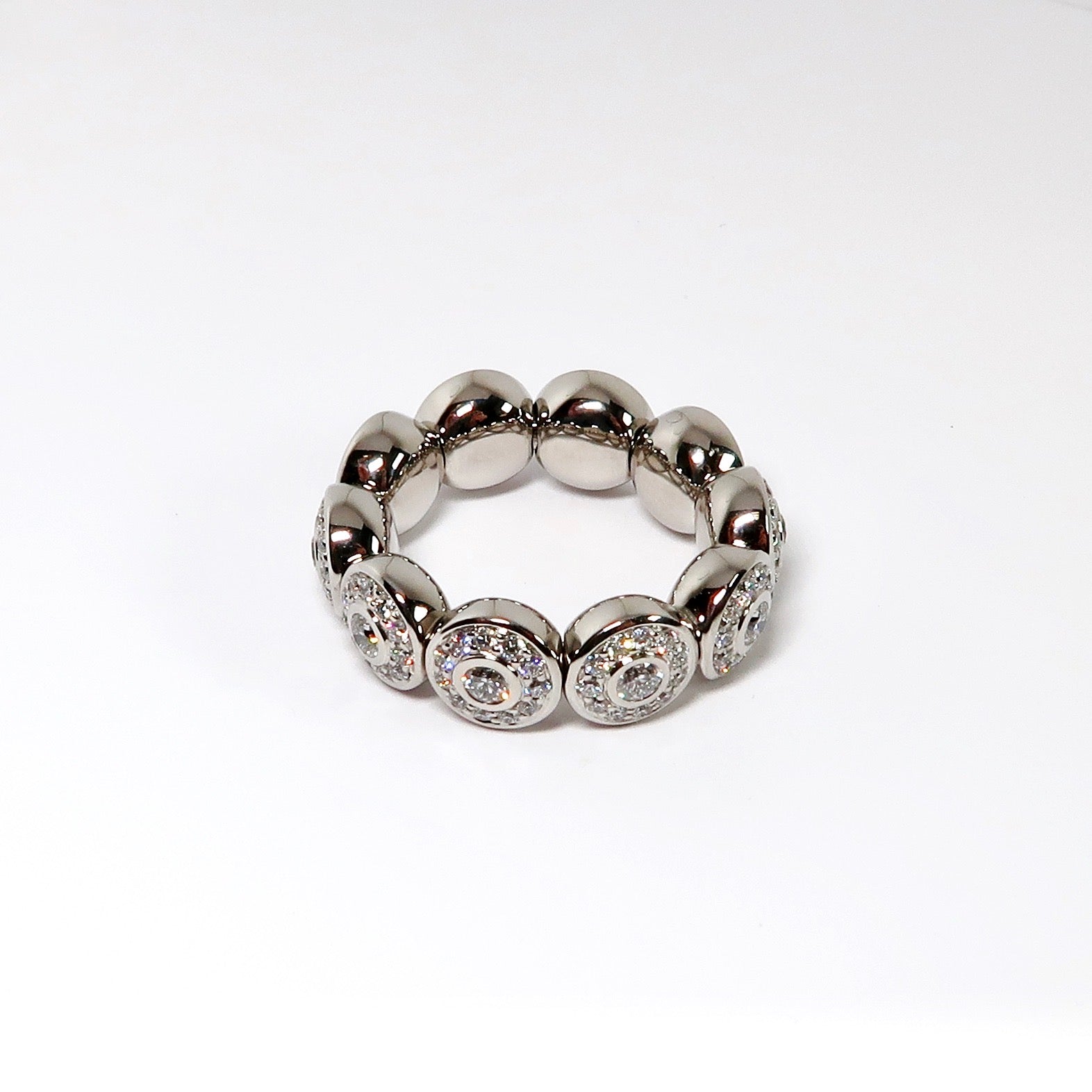 White Gold & Diamond Stretch Ring
