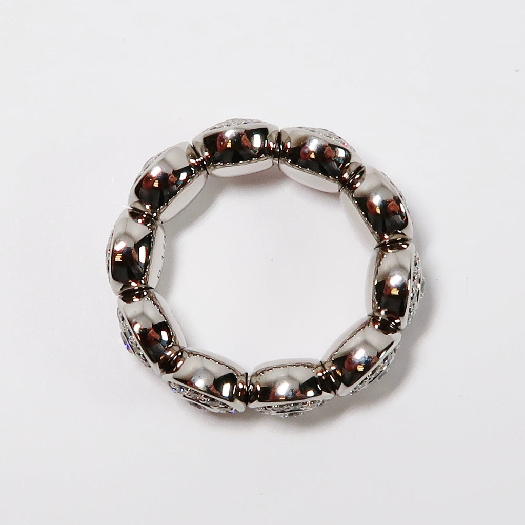 White Gold & Diamond Stretch Ring