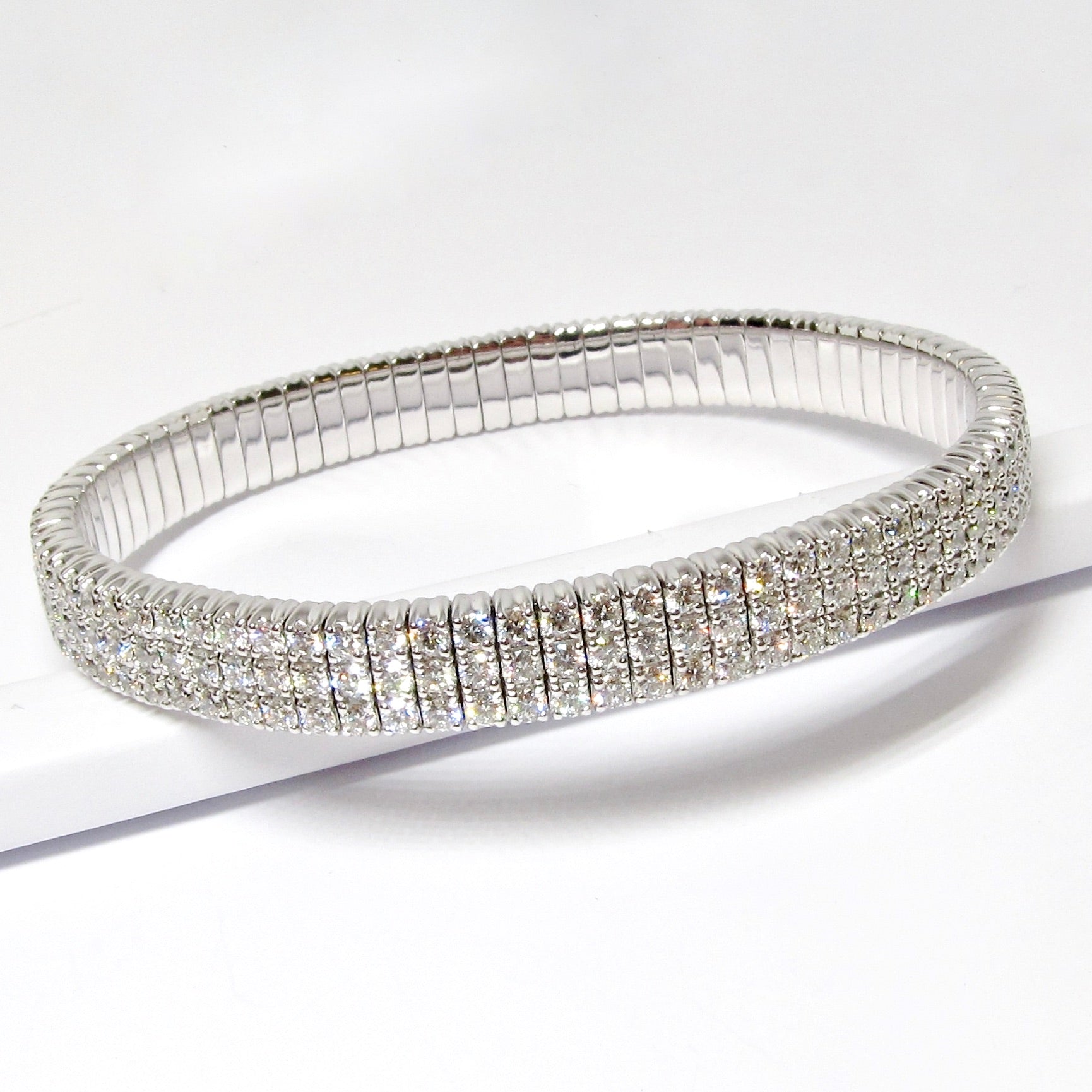 3 Row Diamond Stretch Bracelet