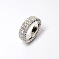3 Row, White Gold Diamond Stretch Ring