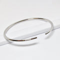 18k White Gold Skinny Plain Bangle