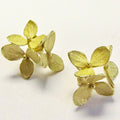 18k Yellow Gold Medium Three Part Hydrangea Earrings