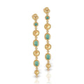 Gold Earrings with Diamonds & Turquoise