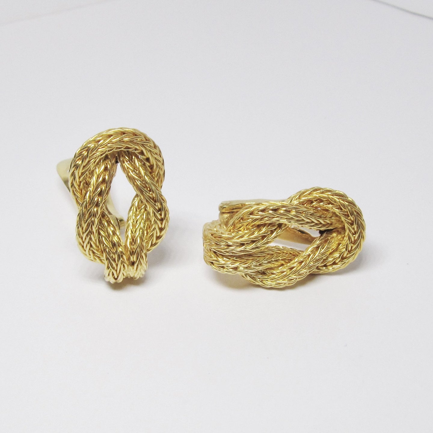 18k Yellow Gold Woven Earrings