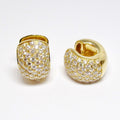 18k Yellow Gold Round Huggie Earrings with Diamonds