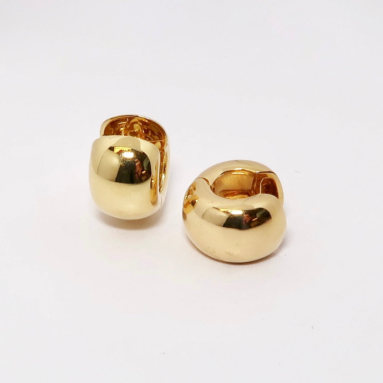 18k Huggie Earring, Available in White Gold and Yellow Gold