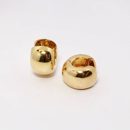18k Huggie Earring, Available in White Gold and Yellow Gold