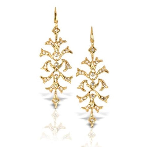 Gold Earrings with Diamonds