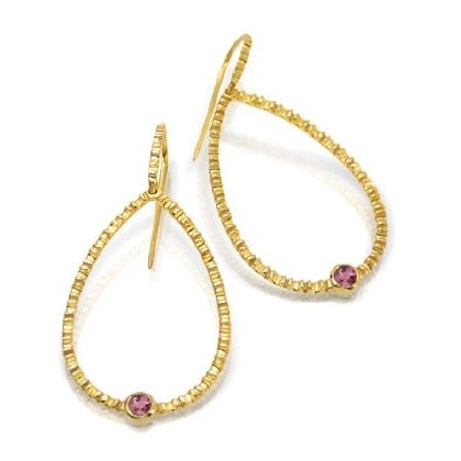 Gold Earrings with Tourmaline