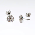 18k White Gold Flower Earrings