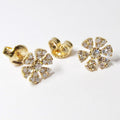 18k Yellow Gold Flower Earrings