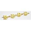 18k Yellow Gold Small Frog Studs with Green Onyx Eyes