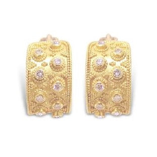Gold Earrings with Diamonds