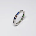 Channel Set Eternity Band, Diamonds & Blue Sapphires