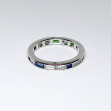 Load image into Gallery viewer, Channel Set Eternity Band, Diamonds &amp; Blue Sapphires
